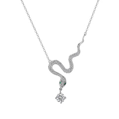Snake Drop Moissanite Necklace