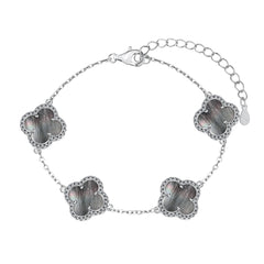 Four Clover Natural Grey Bracelet