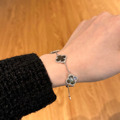 Four Clover Natural Grey Bracelet