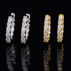 Moissanite Eternity Hoop Earrings
