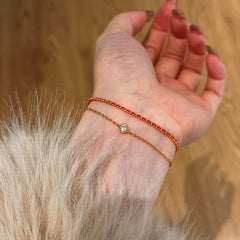 Golden Red Breaded Bracelet