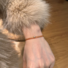 Golden Red Breaded Bracelet