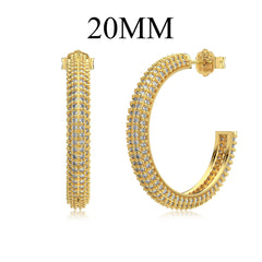 Multi Row Crystal Hoops