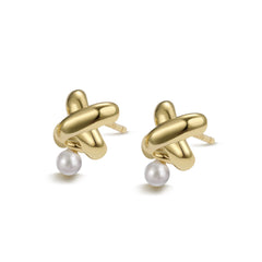 X Pearl Earrings