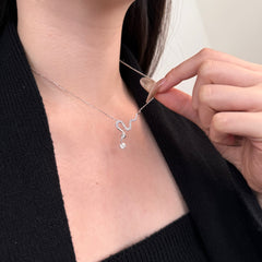 Snake Drop Moissanite Necklace