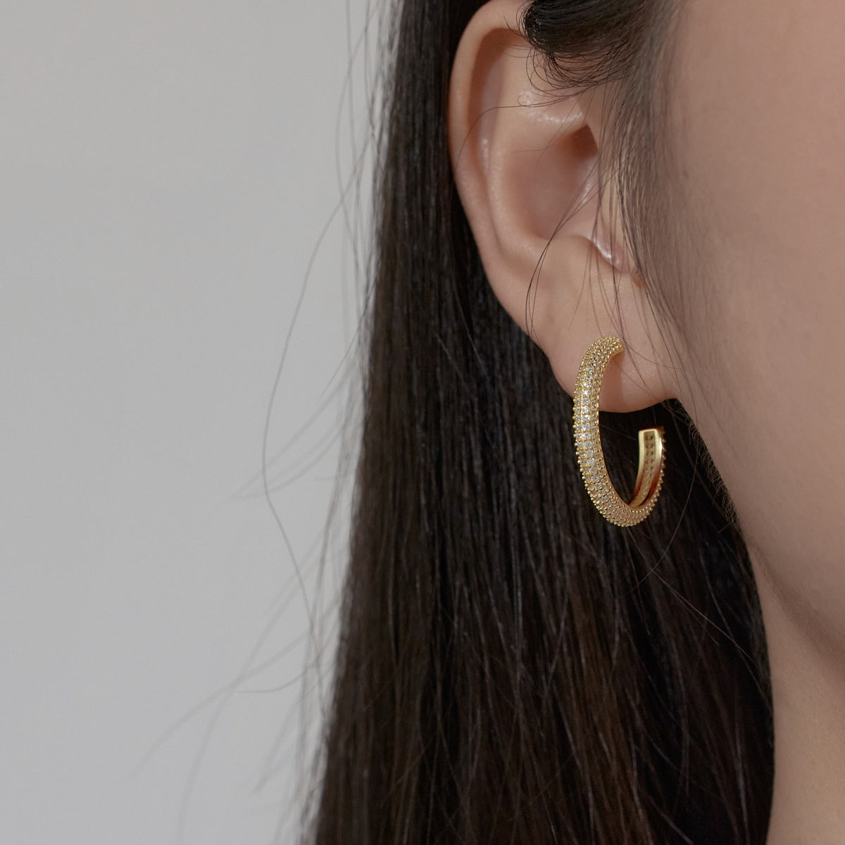 Multi Row Crystal Hoops