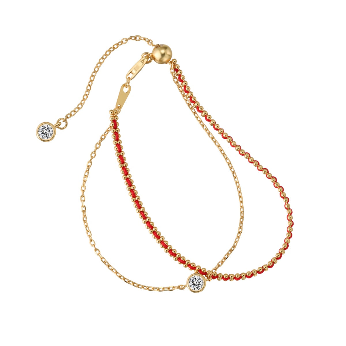 Golden Red Breaded Bracelet