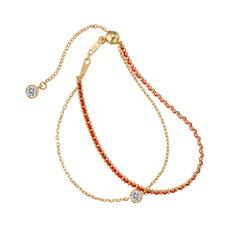 Golden Red Breaded Bracelet