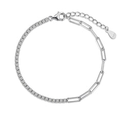 Tennis paperclip chain Bracelet