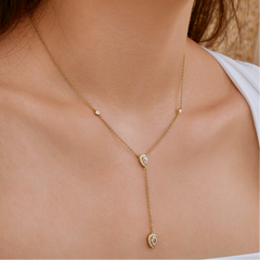 Teardrop Y Necklace